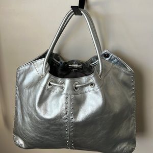 Michael Kors silver tote bag